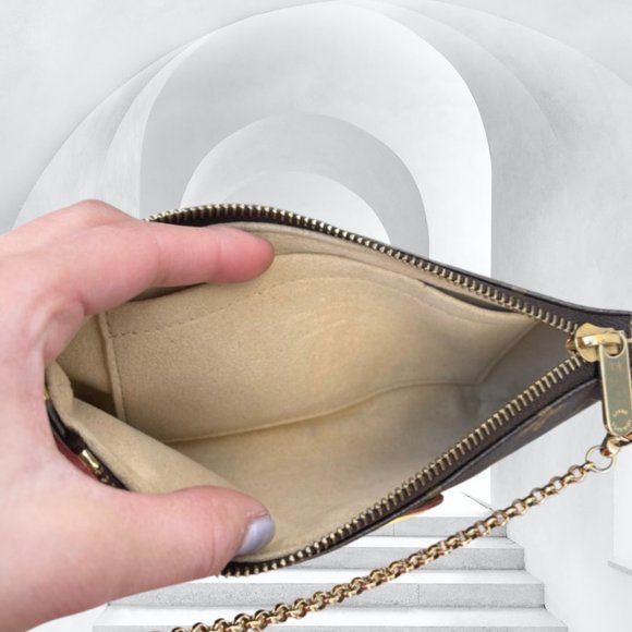 Authentic LOUIS VUITTON Monogram Pochette Milla MM Small Chain Bag - Picture 9 of 17